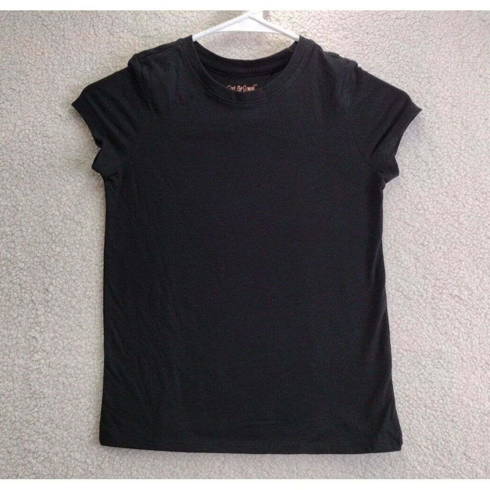 Cat‎ and Jack Kids Black Short Sleeve Crew Neck T Shirt Size S 6